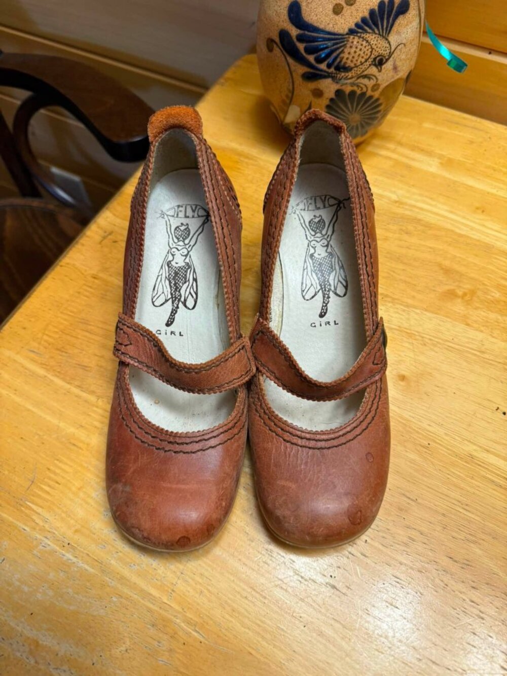 Fly Girl Leather Wedge Shoes